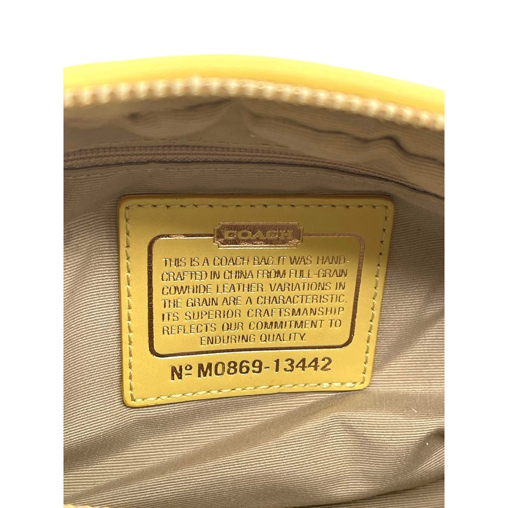 Coach Parker 230 Yellow Leather Zip Shoulder Hobo Bag Pleated Purse # 13442 Y2K - Picture 7 of 13